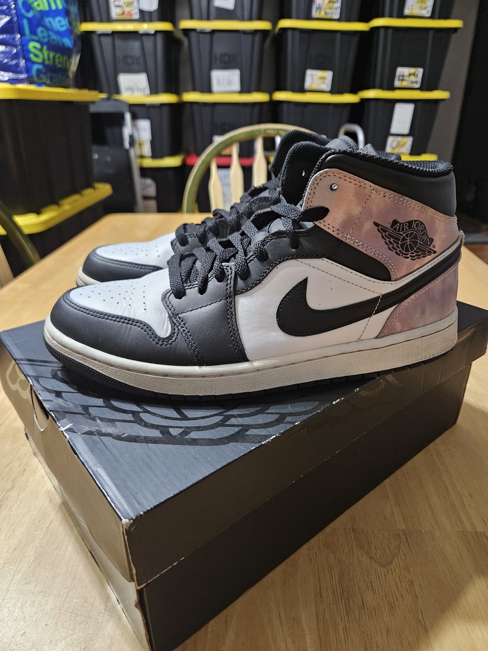 Air Jordan 1 Mid SE Zen Master DM1200 001 Men’s 10 Black Pink Tie Dye